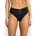 thumbnail image 1 of Time and Tru Women's and Women's Plus Size Compression Zipper Bikini Bottoms, Sizes XS-3X, 1 of 5