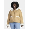 thumbnail image 1 of Time and Tru Women's and Women's Plus Bonded Faux Shearling Jacket, Sizes XS-2X, 1 of 5