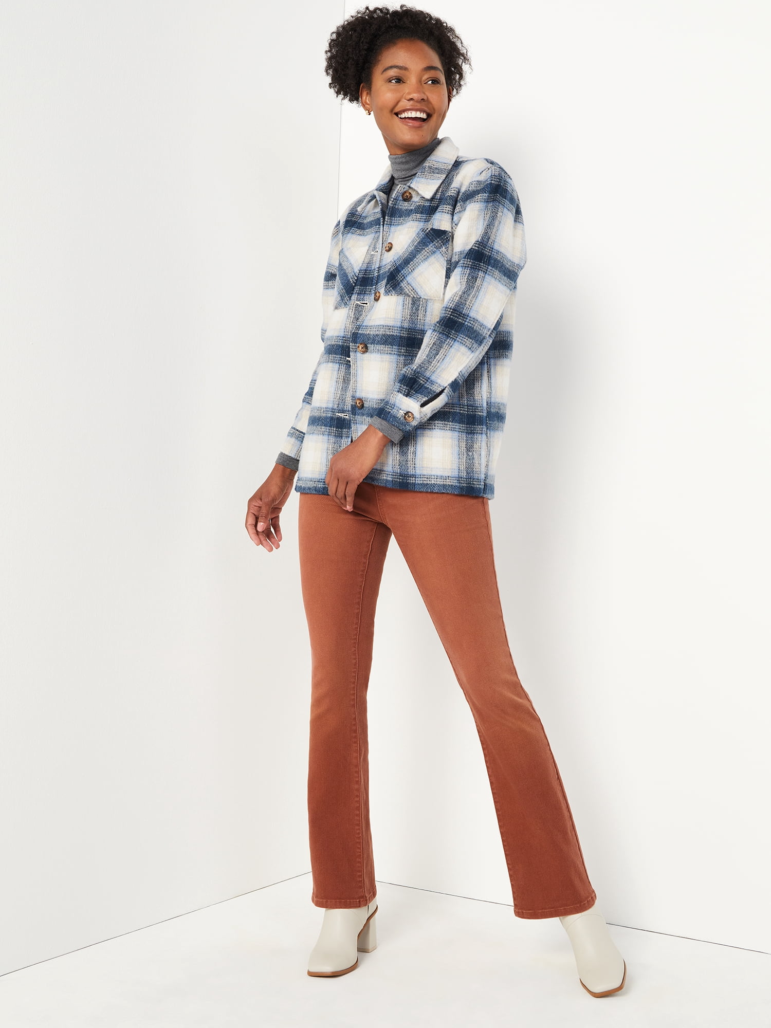 Time and Tru Women's Bootcut Jeans with Slit Hem