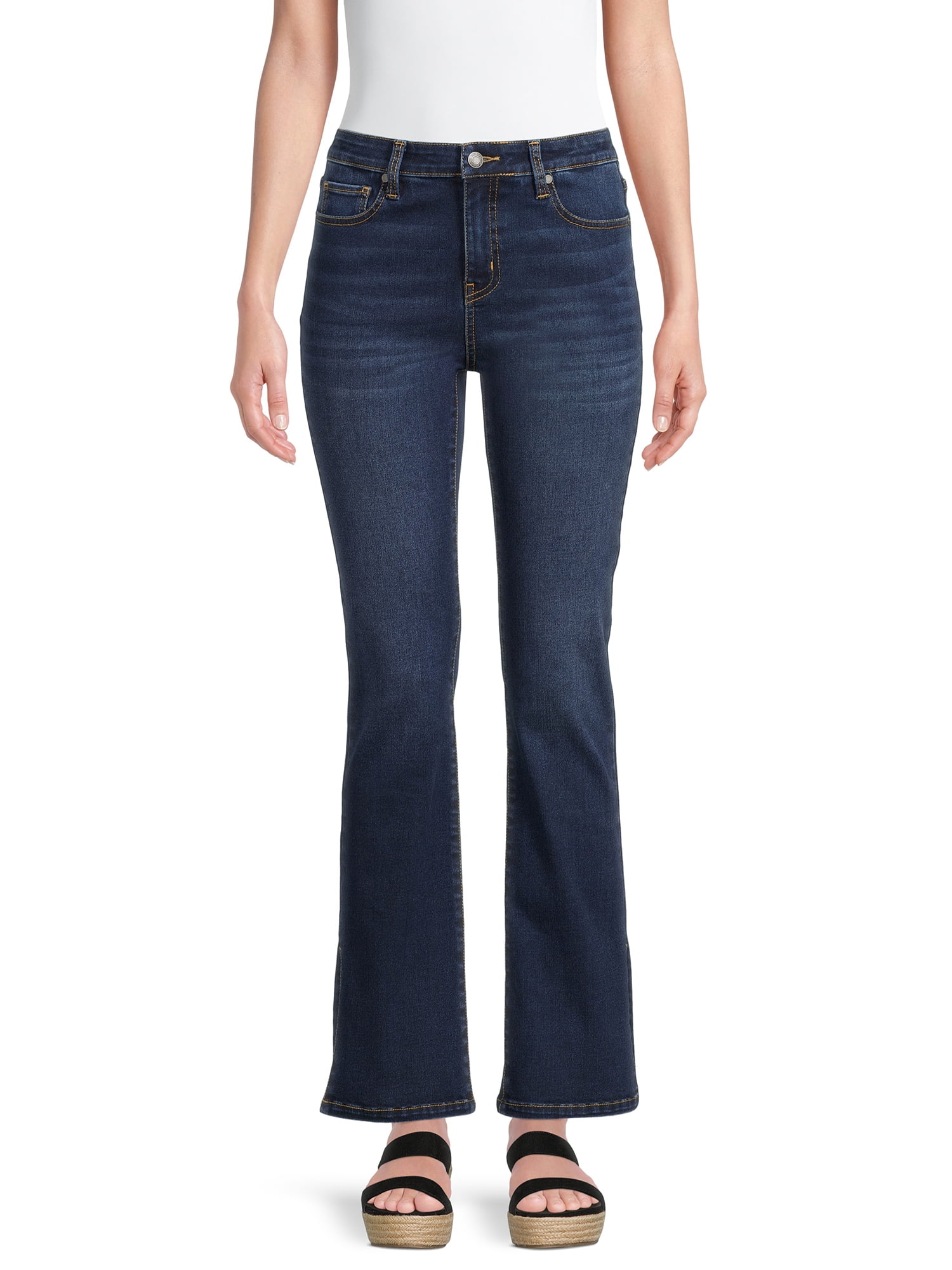 Time and Tru Women's Bootcut Jeans with Slit Hem - Walmart.com