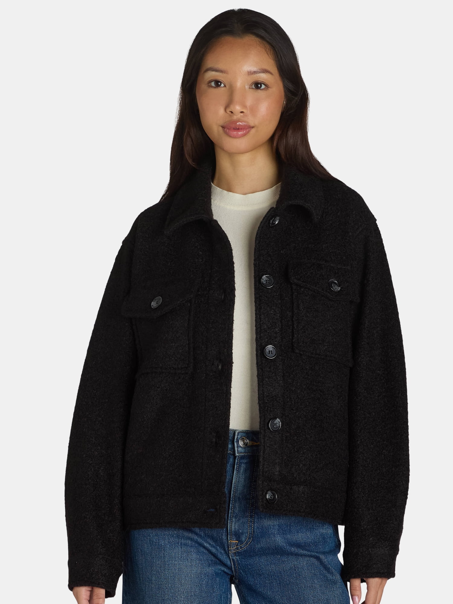 Time and Tru Women's Boucle Jacket, Sizes S-XXXL