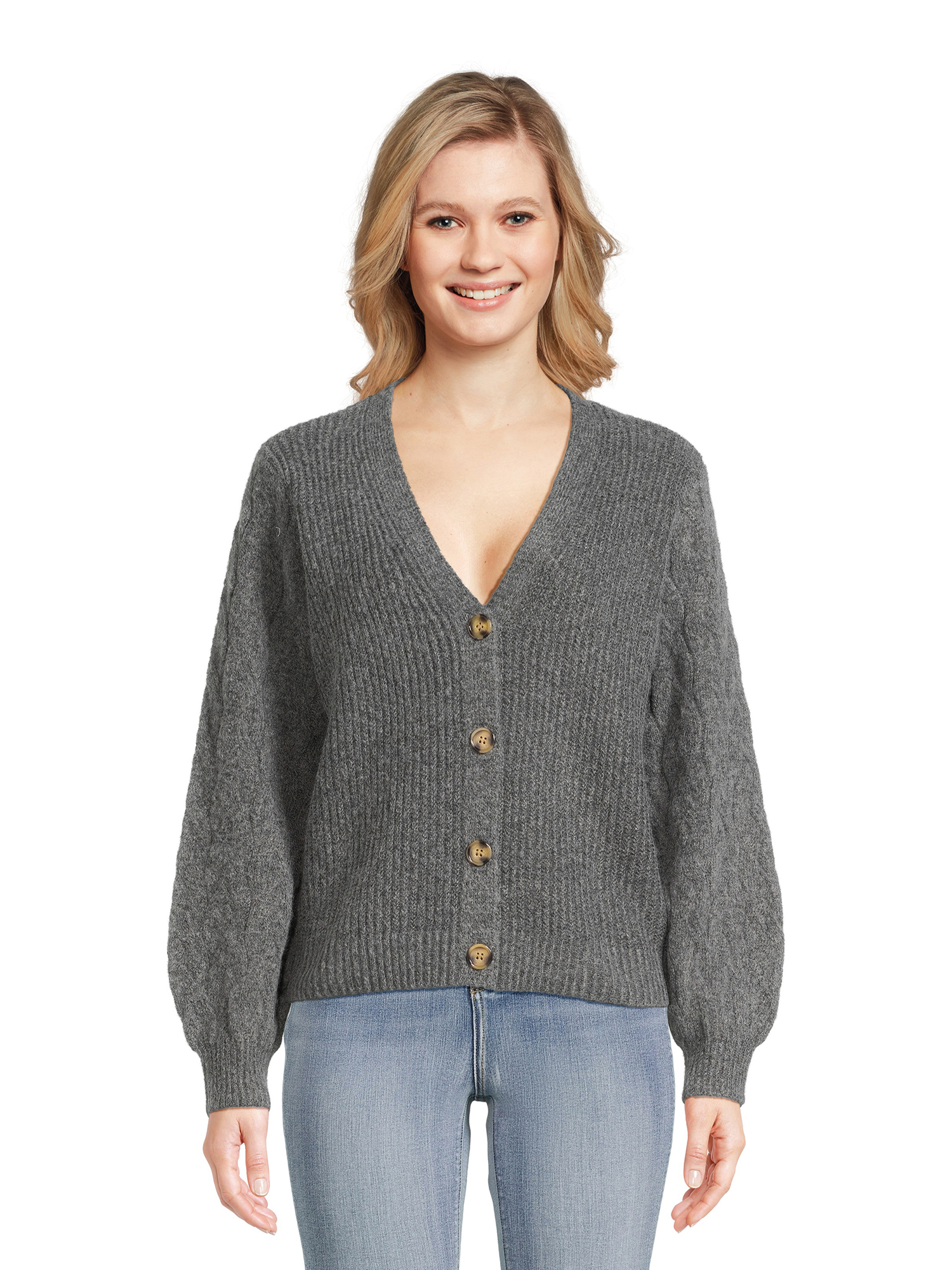 Time and Tru Women's Boyfriend Cardigan Sweater, Midweight, Sizes XS ...