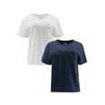 thumbnail image 1 of Time and Tru Women's Boyfriend Short Sleeve Pocket Tee, 2-Pack, Sizes XS-XXXL, 1 of 19