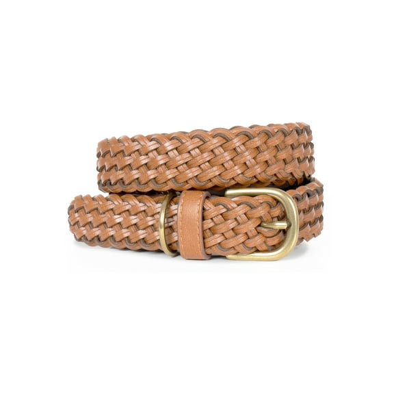 Time and Tru Women's Braided Belt, Tan