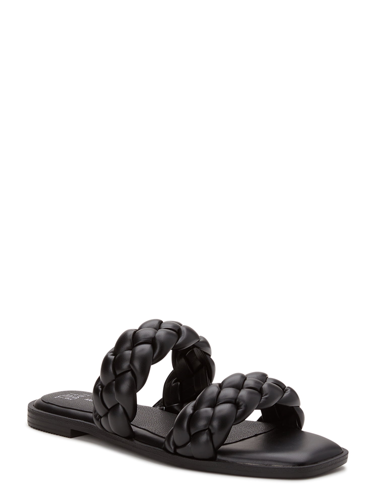 Time and Tru Women's Braided Two Band Sandals - Walmart.com