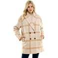 thumbnail image 1 of Time and Tru Women's Brushed Twill Plaid Coat, Sizes XS-3X, 1 of 10