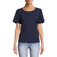 thumbnail image 1 of Time and Tru Women's Bubble Sleeve Top, 1 of 7