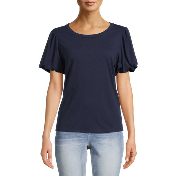 Time and Tru Women's Bubble Sleeve Top