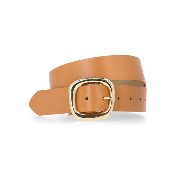 Time and Tru Women's Buckle Belt, L, Tan