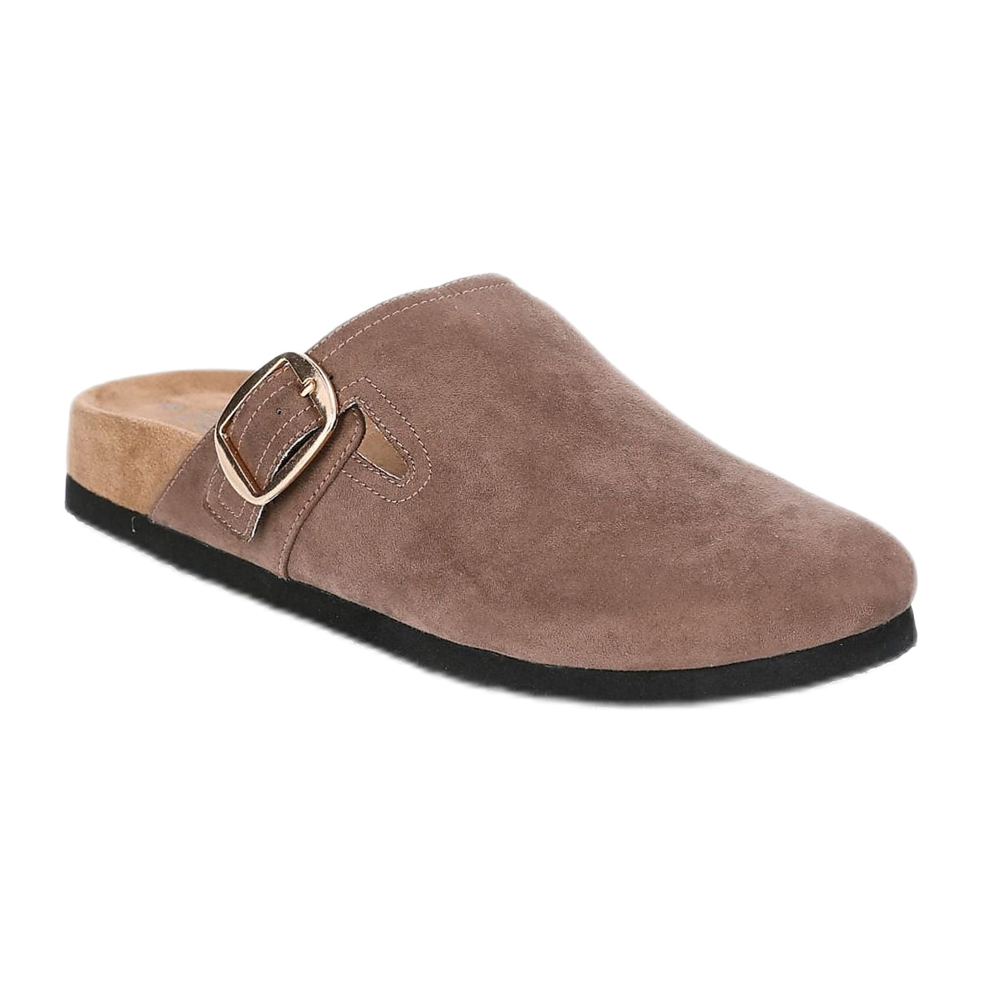 Time and Tru Women's Buckle Clogs, Brown