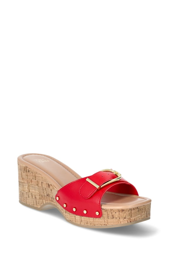 Women's Buckle Cork Platform Sandals