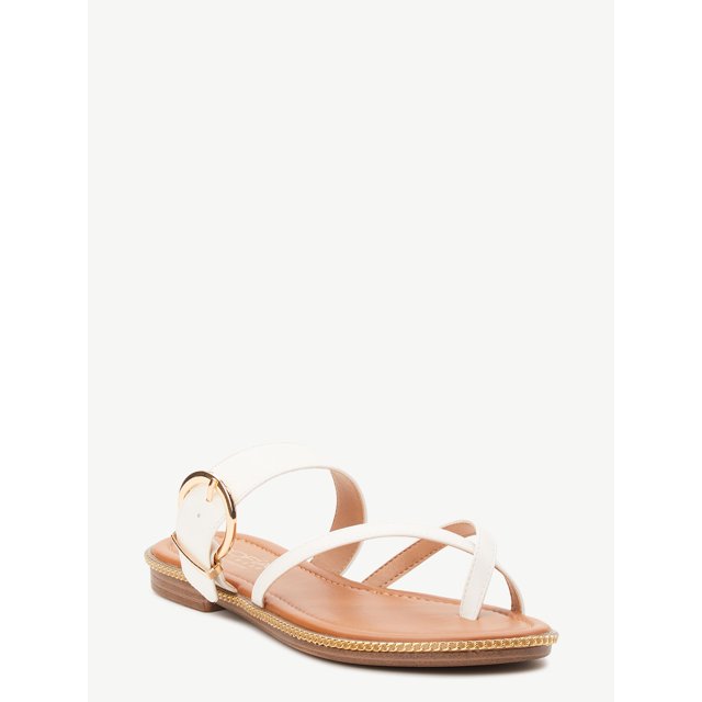 Time and Tru Women's Buckle Toe Loop Sandals