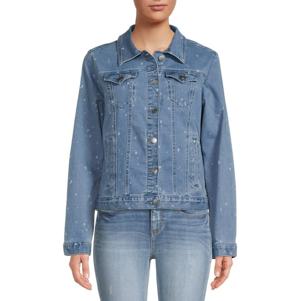 Time and Tru Women's Button Down Denim Jacket, Sizes XS-XXXL - Walmart.com