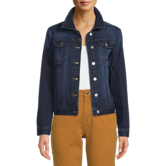 Time and Tru Women's Button Down Denim Jacket, Sizes XS-XXXL