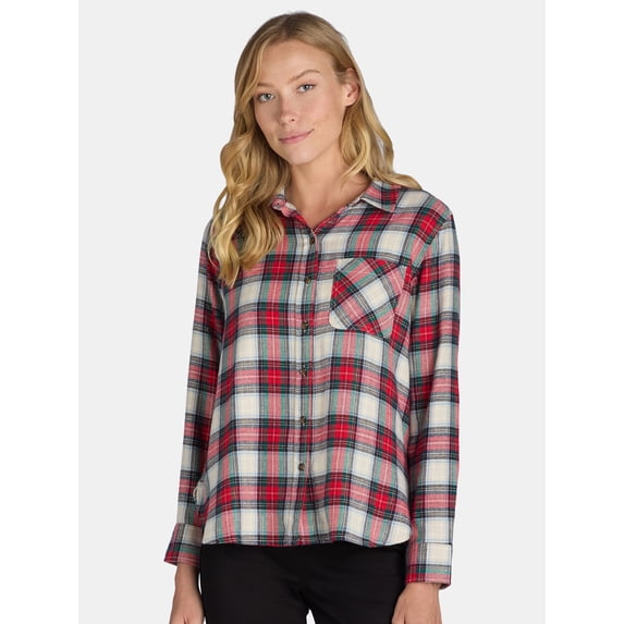 Time and Tru Women's Flannel Shirt, Sizes XS- XXXL
