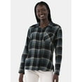 thumbnail image 1 of Time and Tru Women's Button Down Flannel Shirt with Long Sleeves, Sizes XS-3XL, 1 of 5