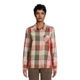thumbnail image 1 of Time and Tru Women's Button Down Flannel Shirt with Long Sleeves, Sizes XS-3XL, 1 of 5