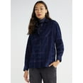 thumbnail image 1 of Time and Tru Women's Button Down Shirt with Long Sleeves, Sizes XS-XXXL, 1 of 5