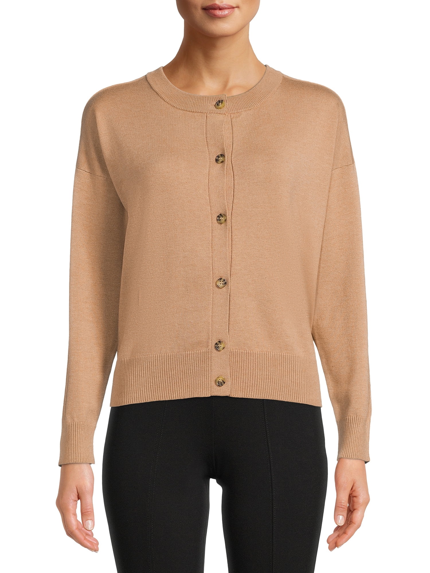 time and tru women's knit cozy button front shirt
