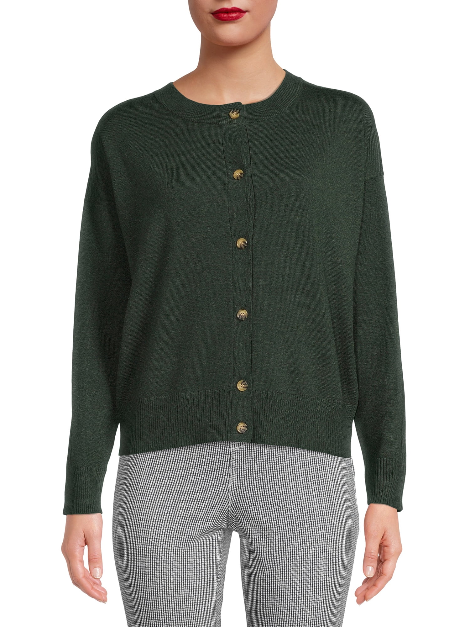 Time and Tru Women's Button Front Cardigan Sweater