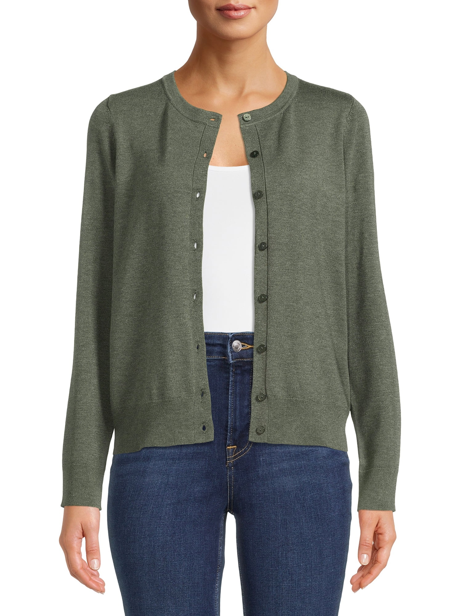 Time and Tru Women's Button Front Cardigan Sweater