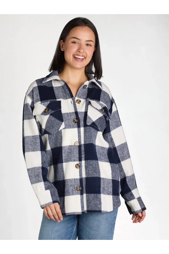 Women's Button Front Shacket, Sizes S-XXXL
