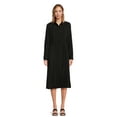 Time and Tru Women’s Button Front Shirt Dress with Long Sleeves, Sizes