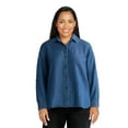 thumbnail image 1 of Time and Tru Women's Button Front Shirt with Long Sleeves, Sizes XS-XXXL, 1 of 5