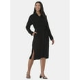thumbnail image 1 of Time and Tru Women’s and Women's Plus Shirt Dress with Long Sleeves, Sizes XS-4X, 1 of 4
