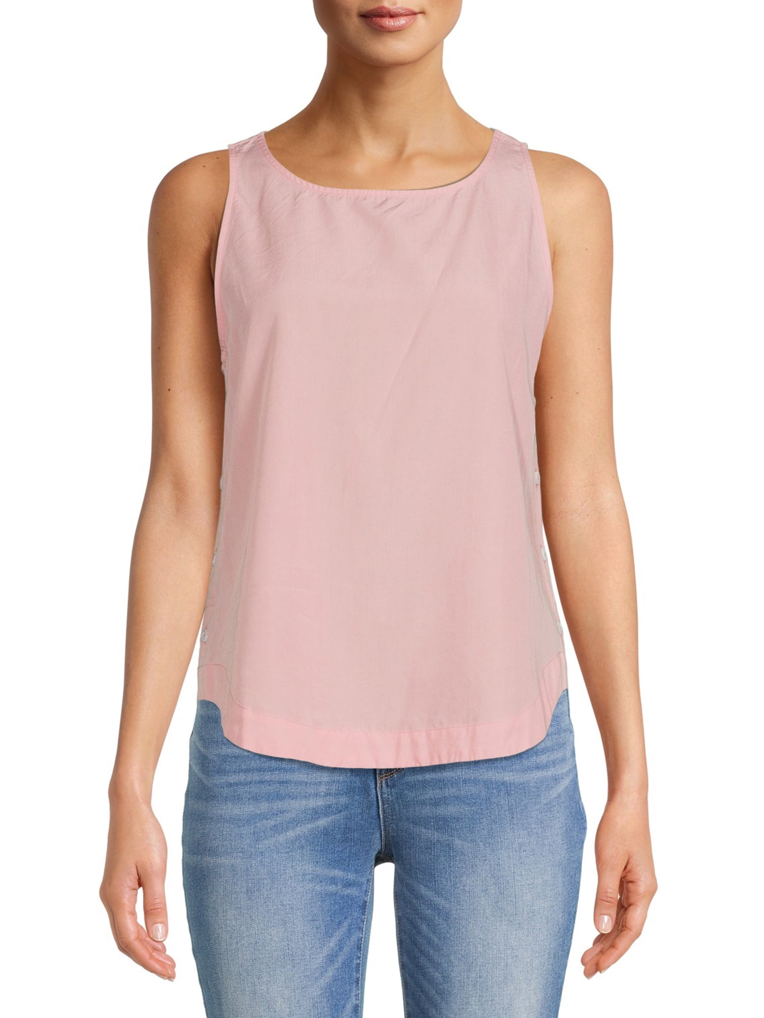 Time and Tru Women's Button Side Tank Top