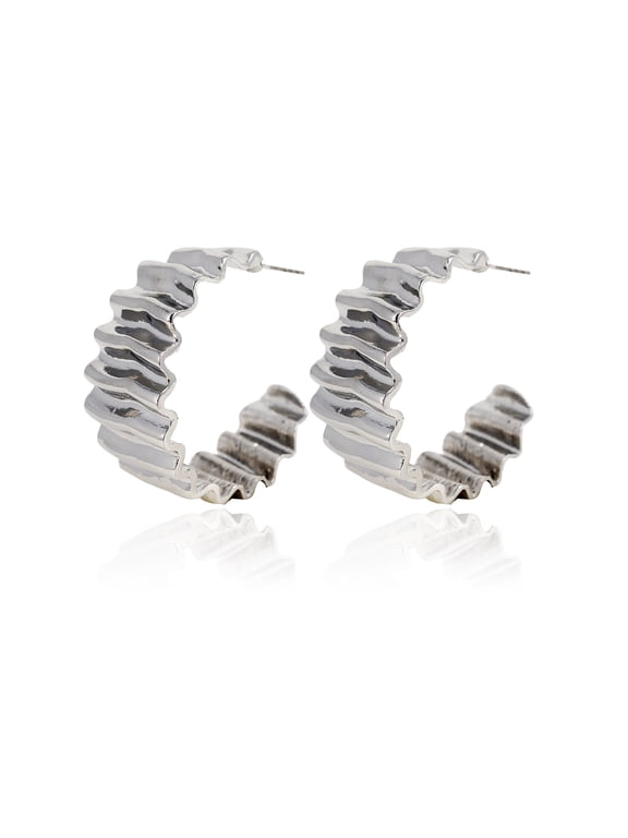Women's C-Hoop Metal In Silver Plated Color