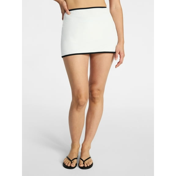Time and Tru Women's and Women’s Plus Cabana Mini Skirt Coverup, Sizes XS-2X