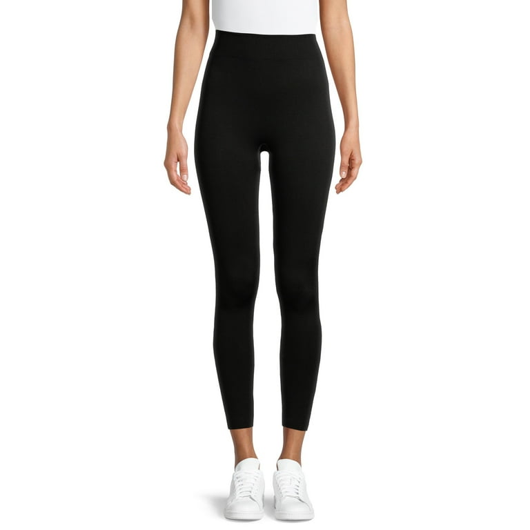 Time and Tru Women s Cable Knit Fleece Lined Leggings 2 Pack Walmart