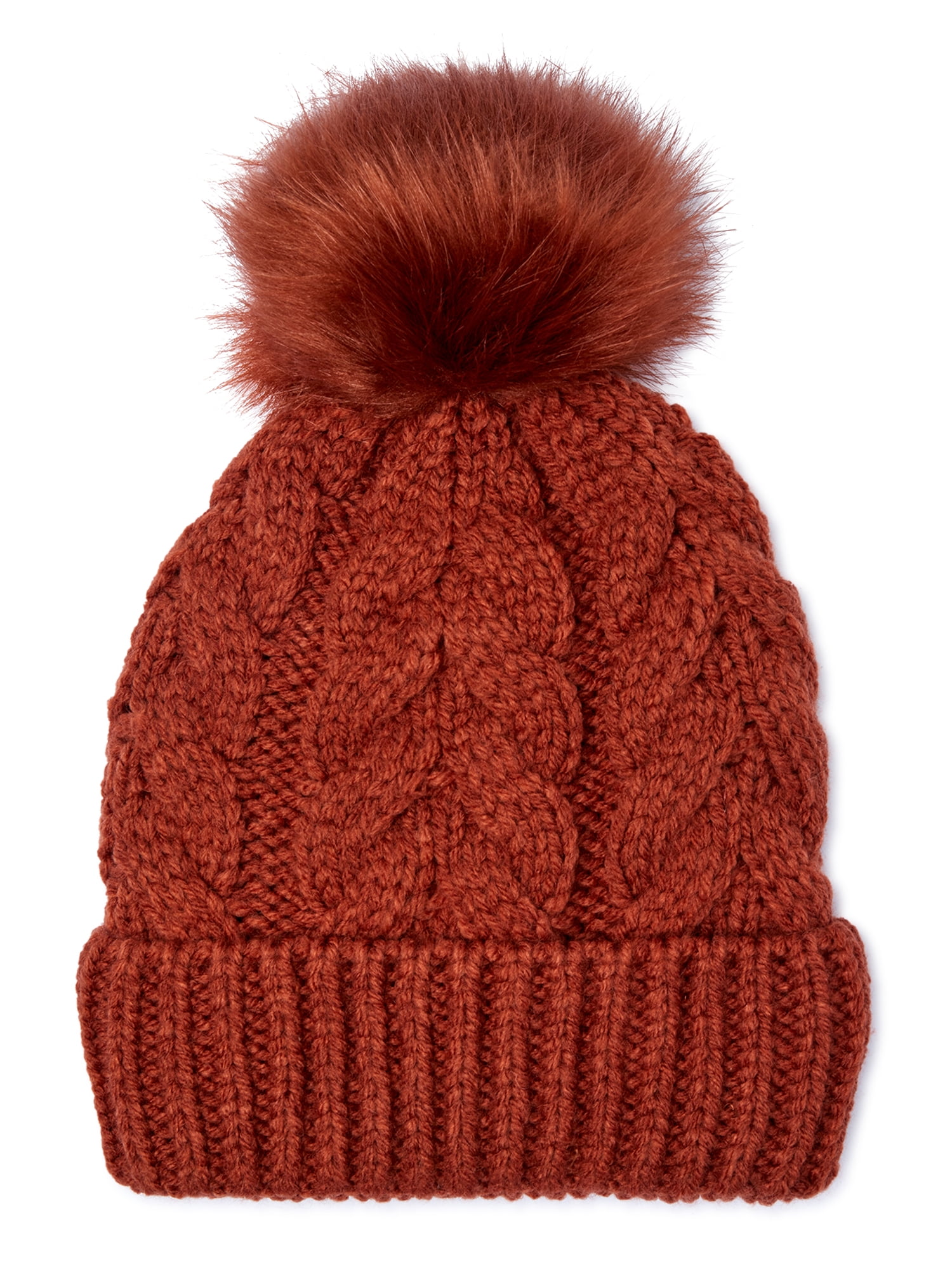 Time and Tru Women’s Cable Knit Pom Beanie