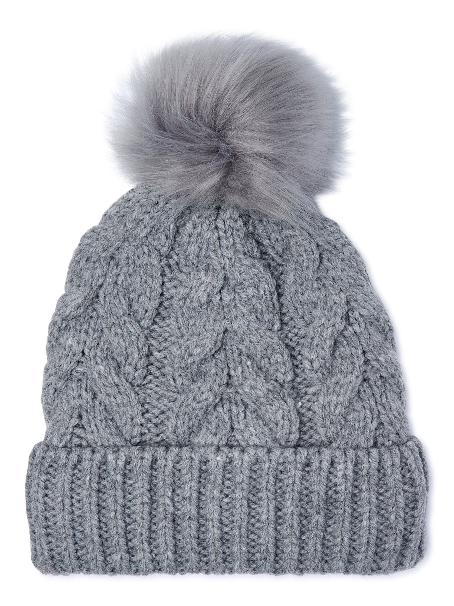 Time and Tru Women’s Cable Knit Pom Beanie