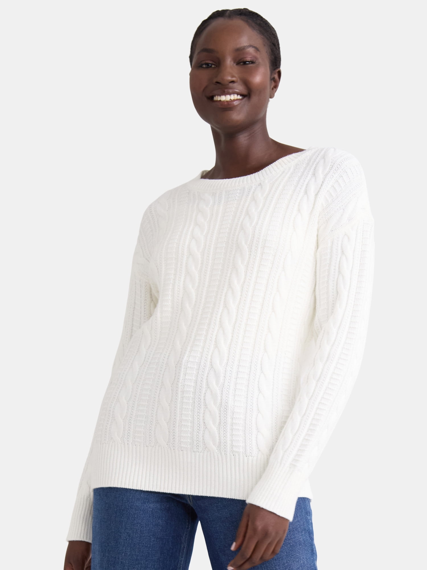 Time & True Women's Cable Pullover