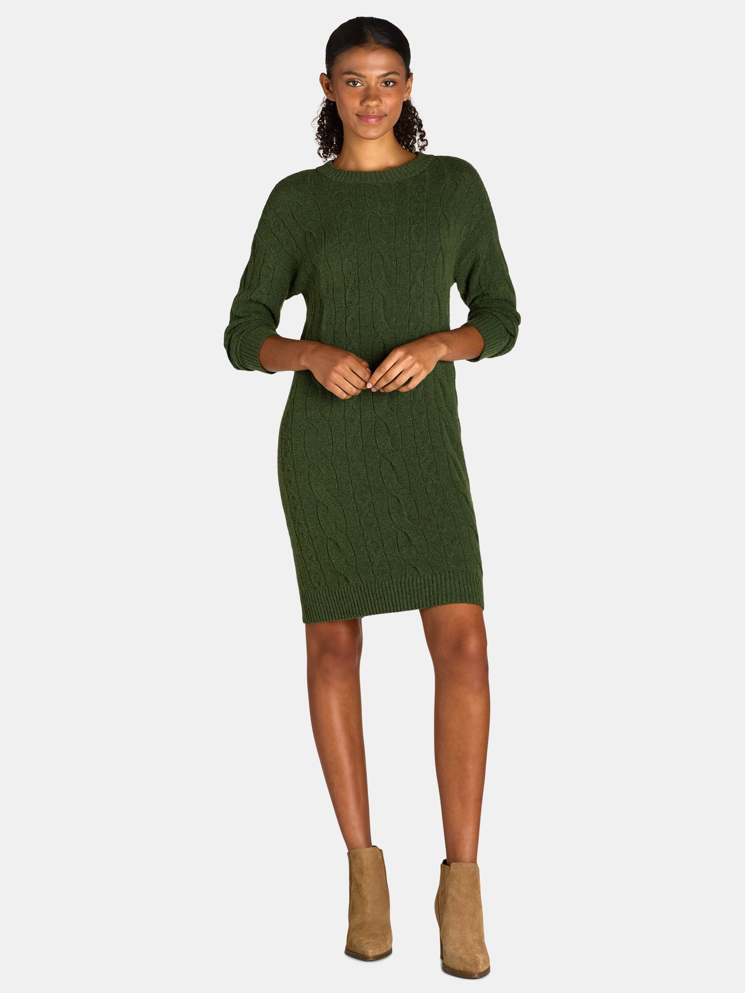 T orders shirt dress with sweater