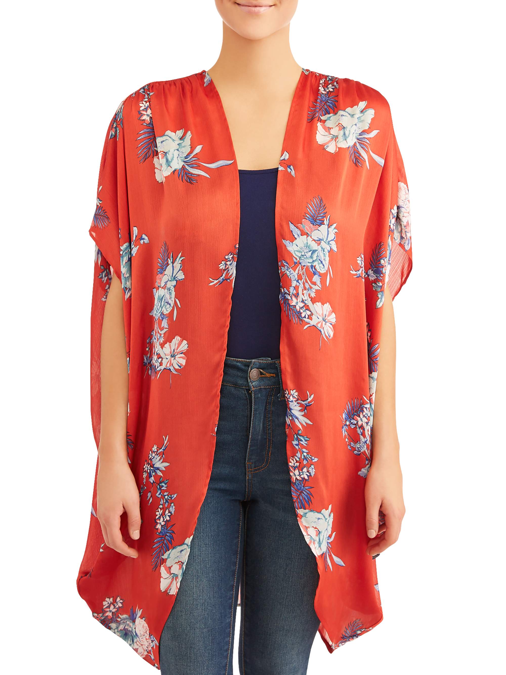Time and Tru Women's Cacoon Kimono - image 1 of 4