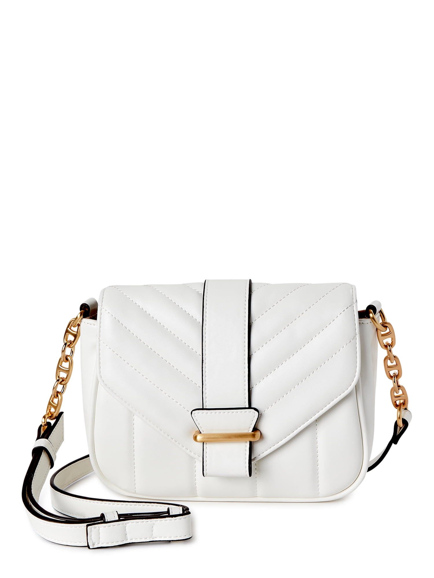 Time and Tru Women's Camber Crossbody Handbag White 