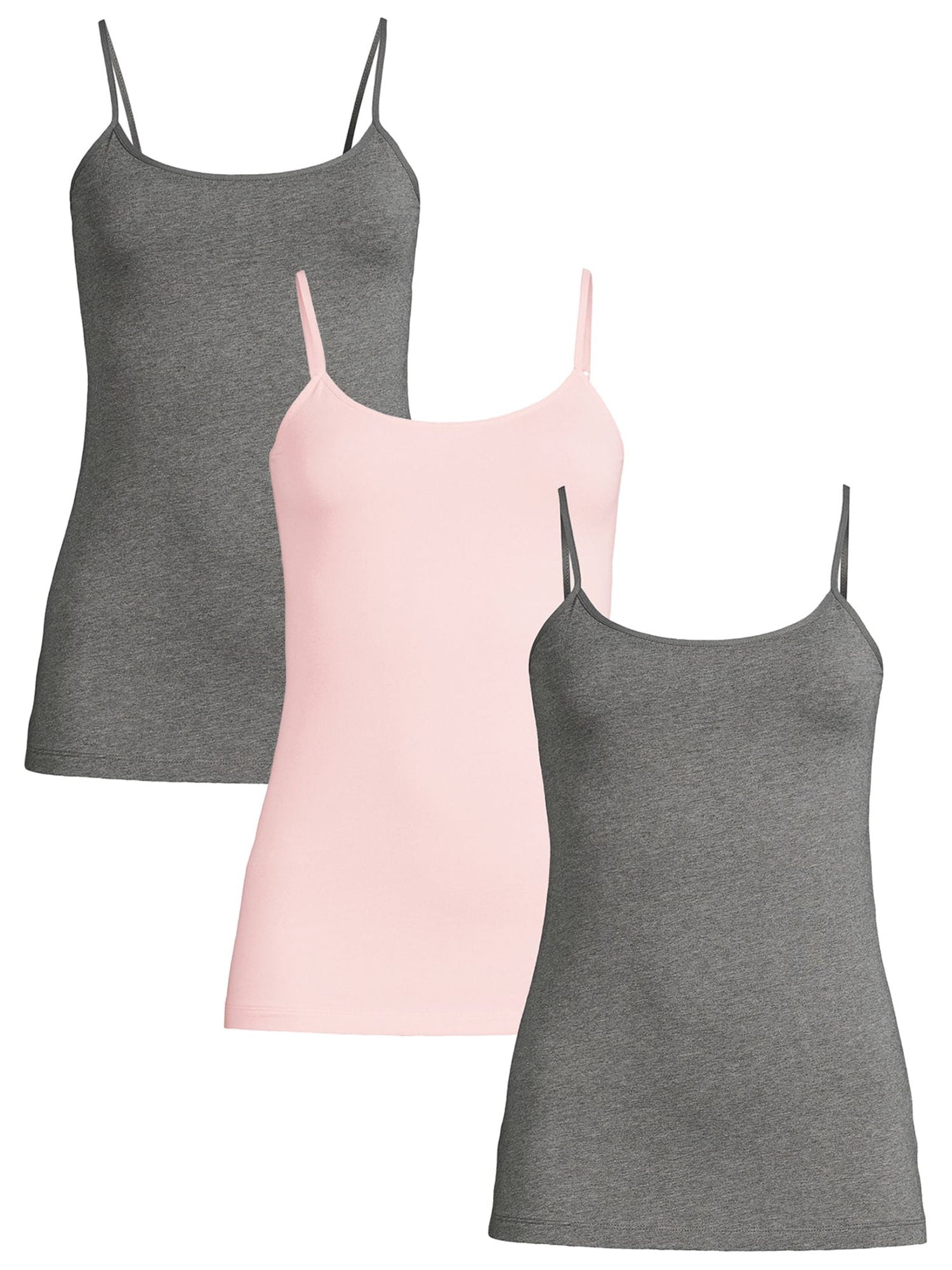 Time and Tru Women's Cami Tank Top, 3-Pack 