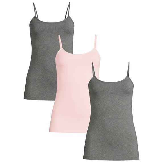 Time and Tru Women's Cami Tank Top, 3-Pack
