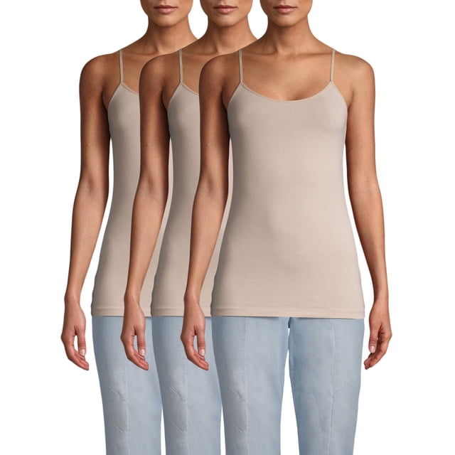 Time and Tru Women's Cami Tank Top, 3-Pack - Walmart.com