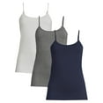 thumbnail image 1 of Time and Tru Women's Cami Tank Top, 3-Pack, 1 of 5