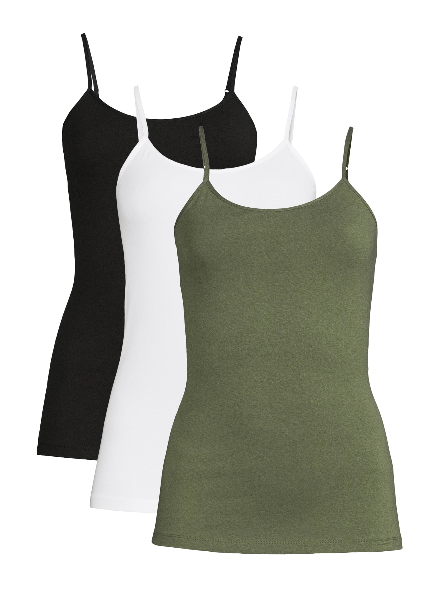 Time and Tru Women's Cami Tank Top, 3-Pack - Walmart.com