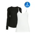 thumbnail image 1 of Time and Tru Women's Cami, Thermal and Long Sleeve T-Shirt, 3-Pack, 1 of 5