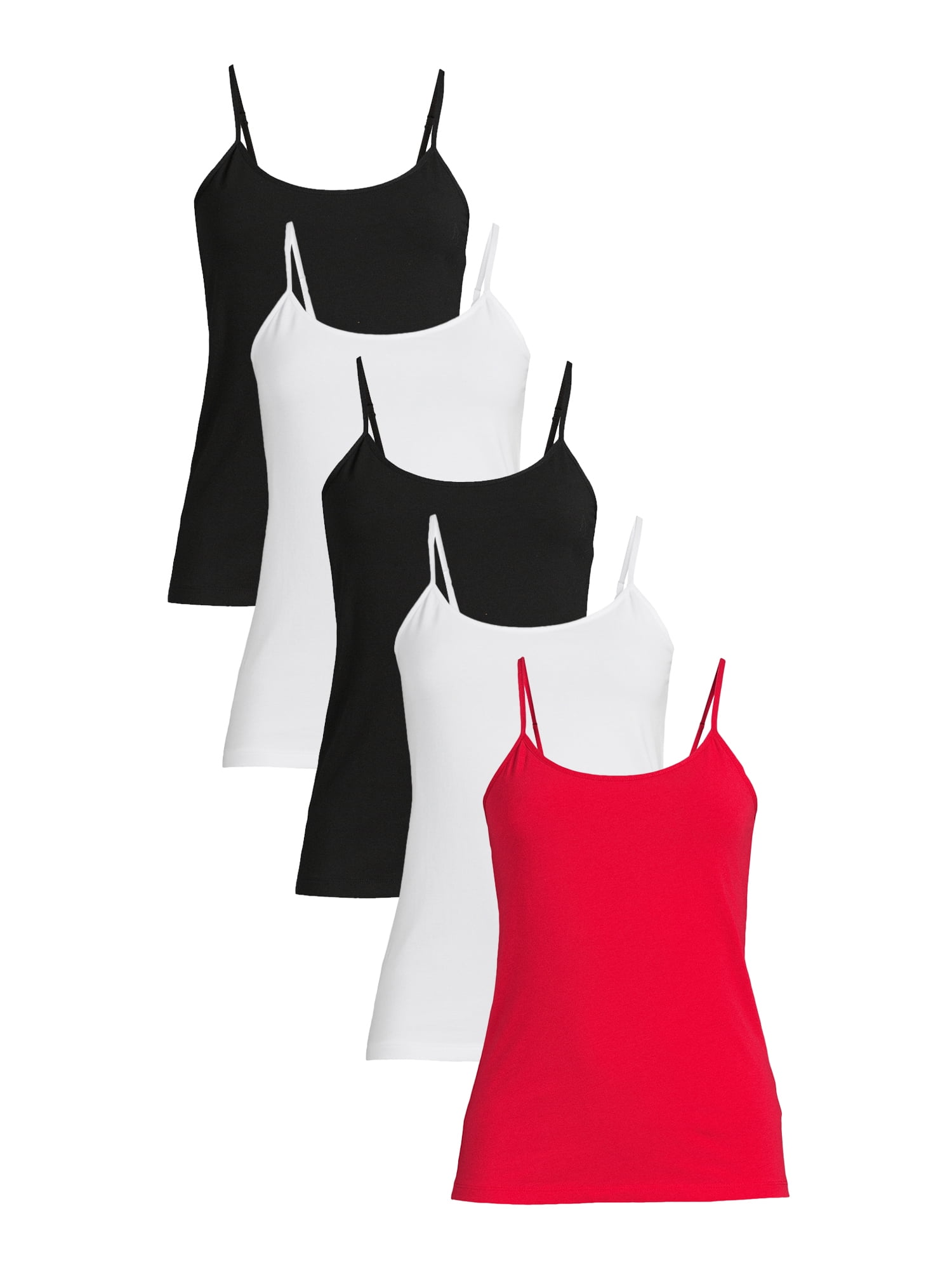 Time & Tru Women's Stretchy Knit Cami with Adjustable Straps, 5