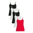 thumbnail image 1 of Time and Tru Women's Cami with Adjustable Straps, 5 Pack, Sizes XS-XXXL, 1 of 5