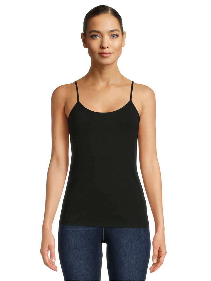 Time and Tru Women's Stretch Cami Tank Top with Adjustable Straps