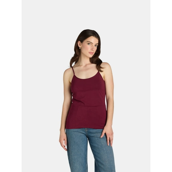Time and Tru Women's Cami with Adjustable Straps, Sizes XS-XXXL