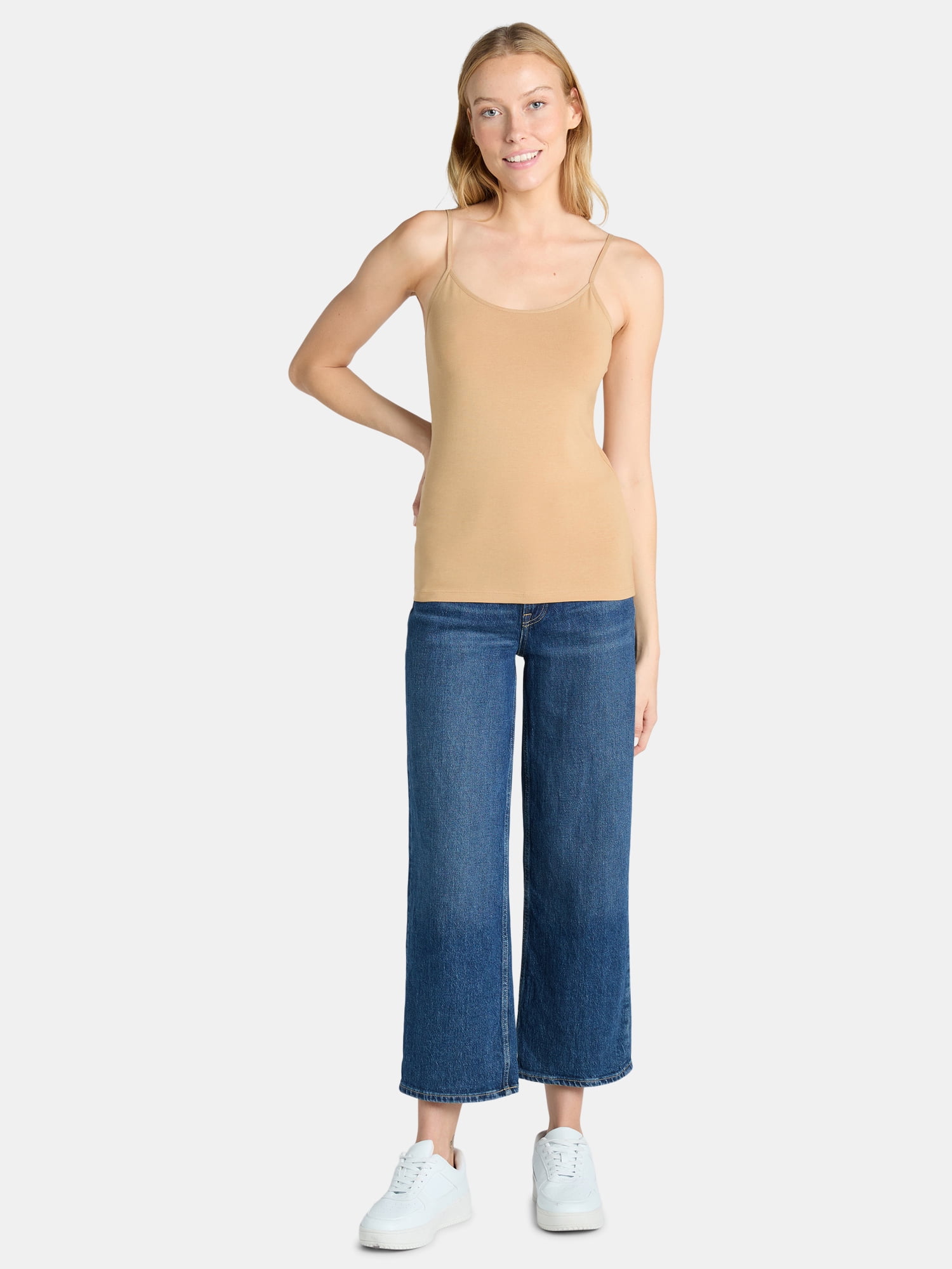 Time and Tru Women's Cami with Adjustable Straps, Sizes XS-XXXL